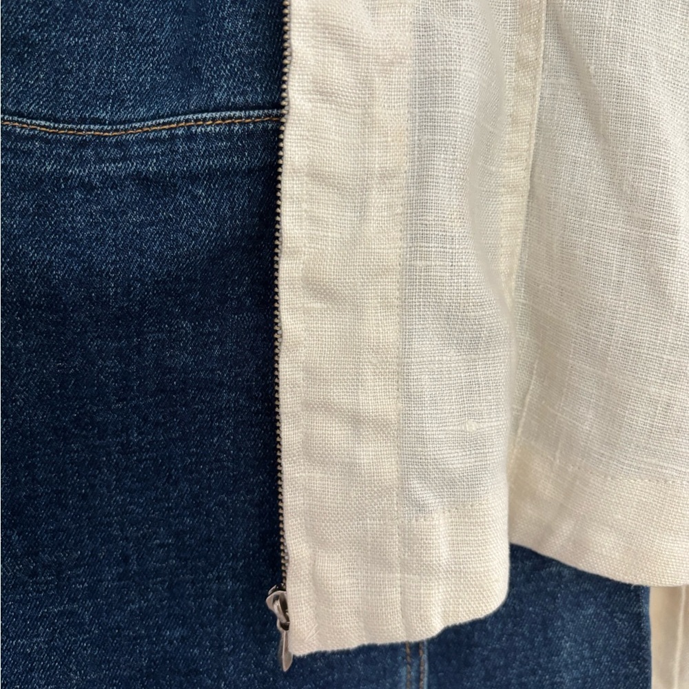 100% Linen vintage Espirit cream zip up Jacket size medium - Picture 2 of 4